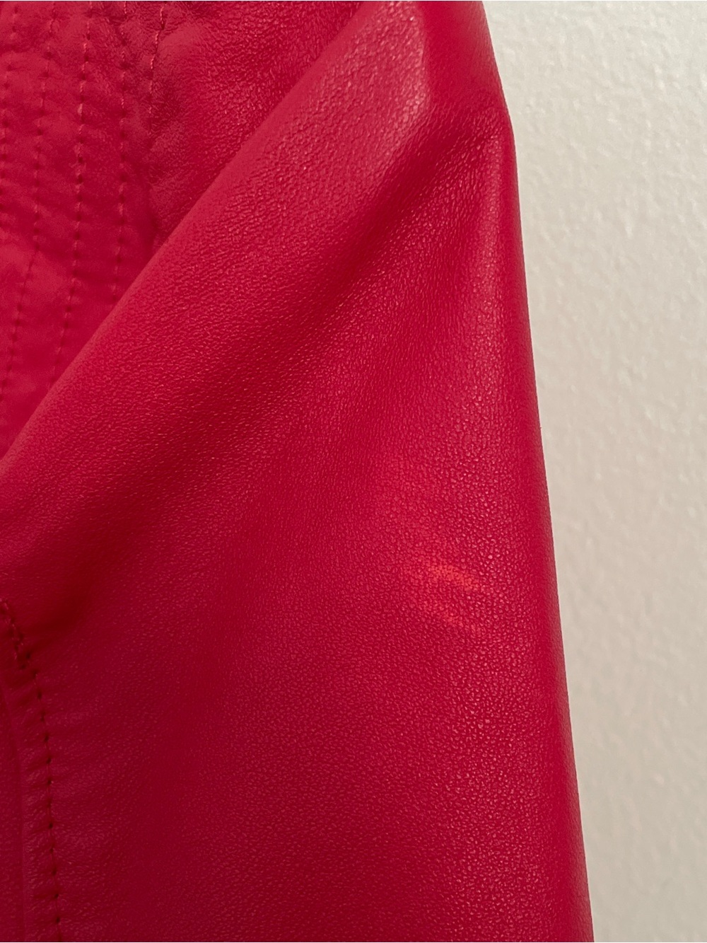 Vera Pelle Leather Moto Jacket Womens Medium Red Genuine Leather Biker Italian - Picture 10 of 11